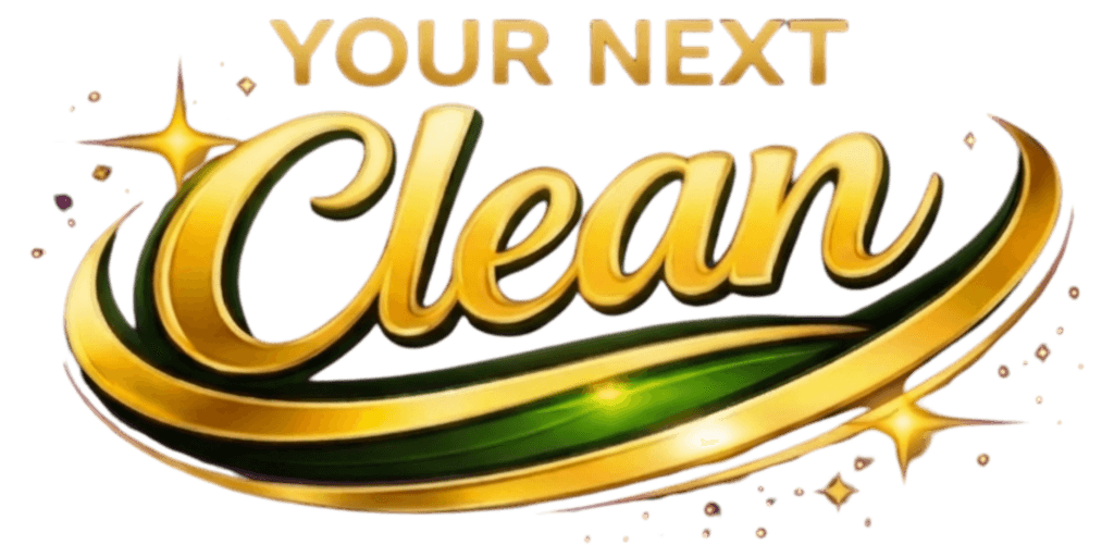 Your Next Clean logo in gold and green representing a premium home cleaning marketplace in Edmonton - cropped