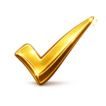 Gold checkmark icon representing trust, verified service, and quality cleaning standards for Your Next Clean platform